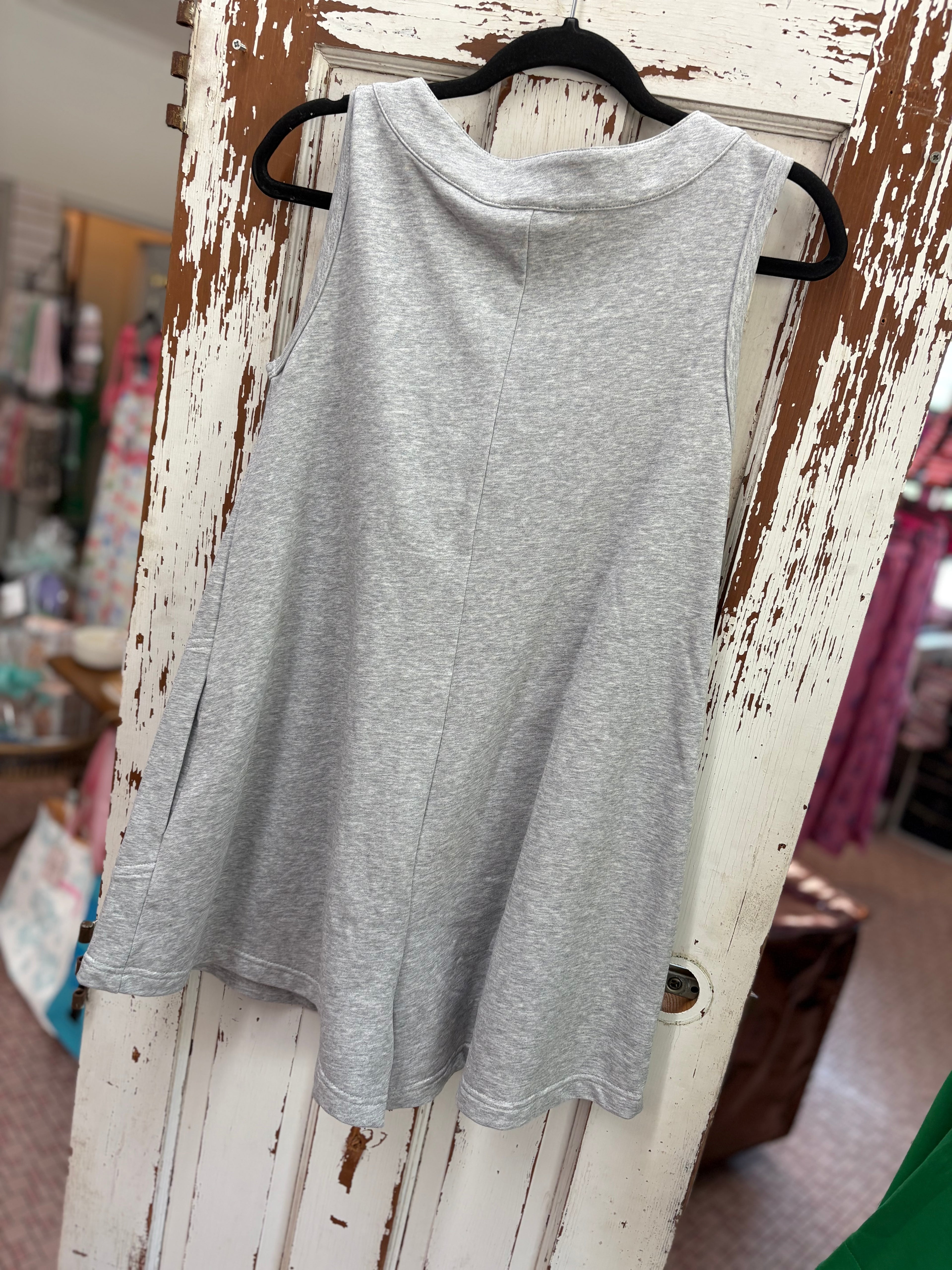 Front Tie Pleated Sleeveless Terry Romper