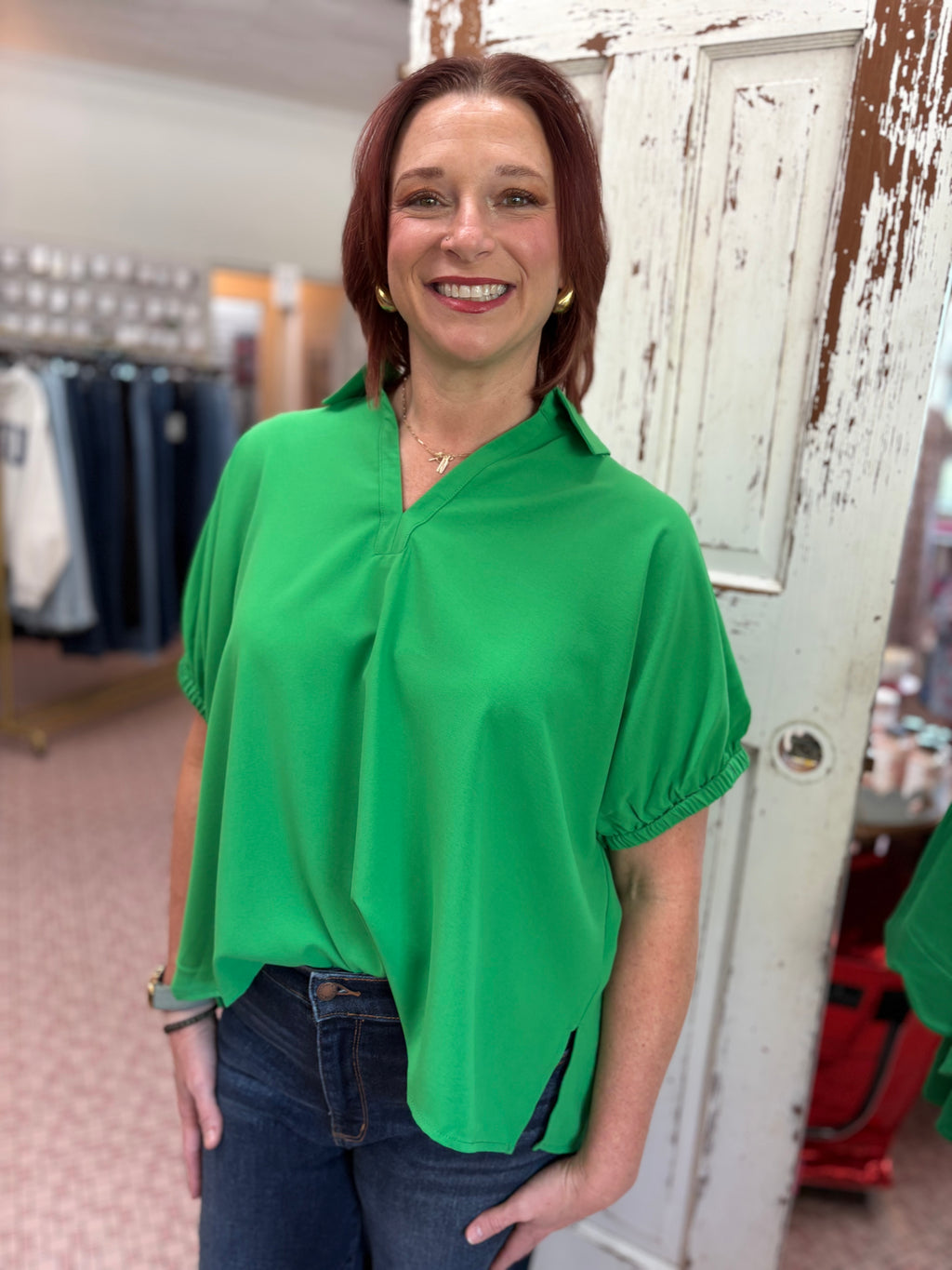 Deep V Collar Blouse