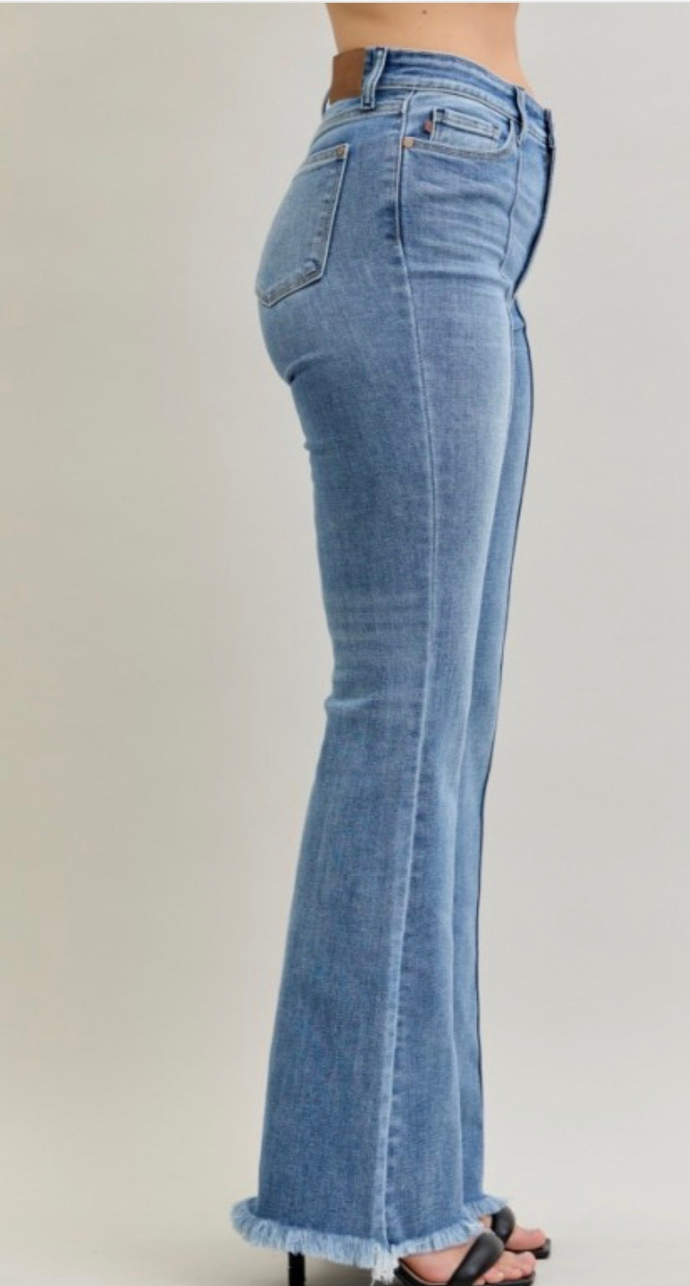 Judy Blue Flare High Waist High Rise Front Pintuck Jeans