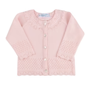 Pointelle Ruffle Knit Cardigan Feltman