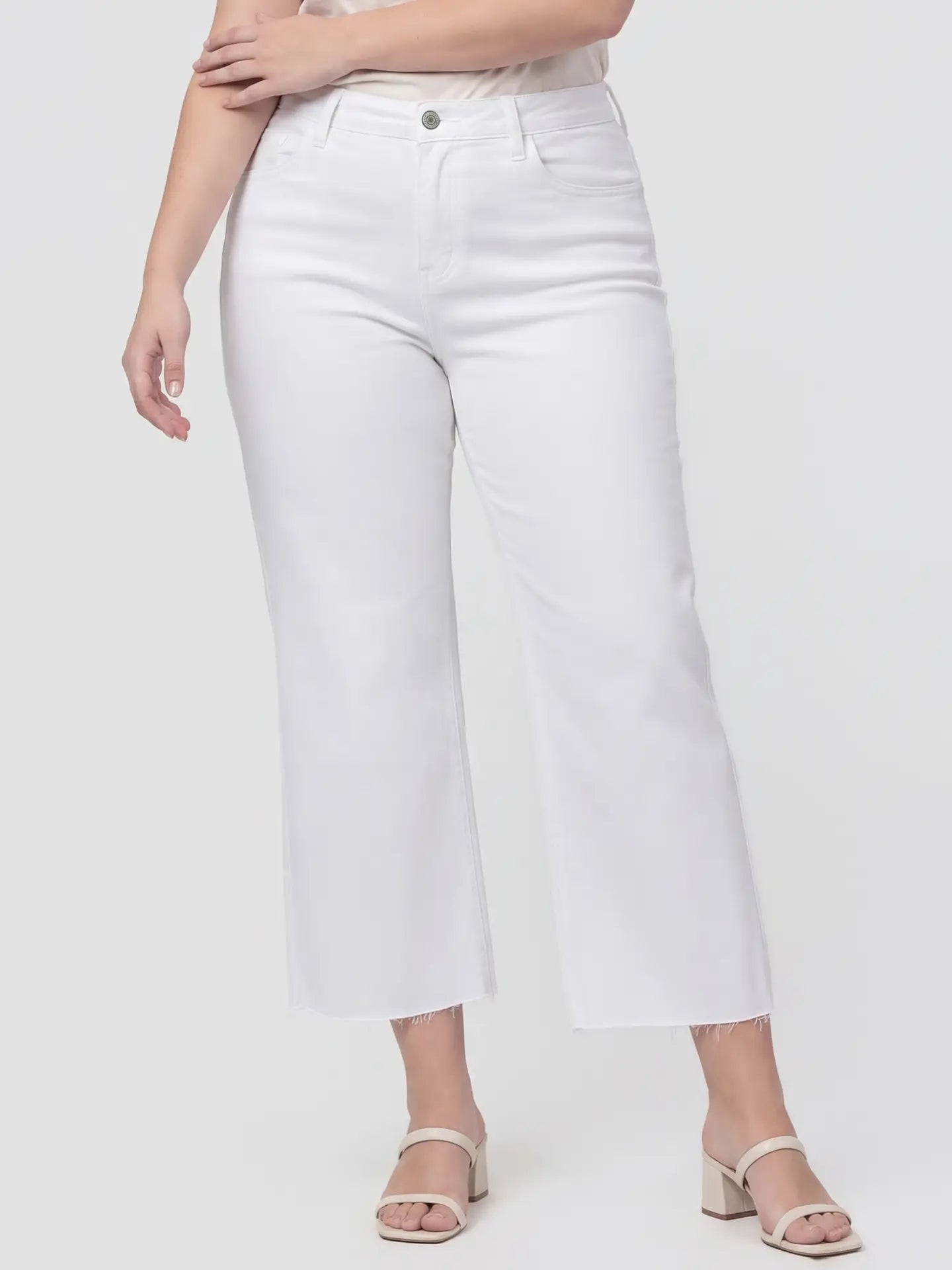 Vervet High Rise Crop Optic White Wide Leg Plus