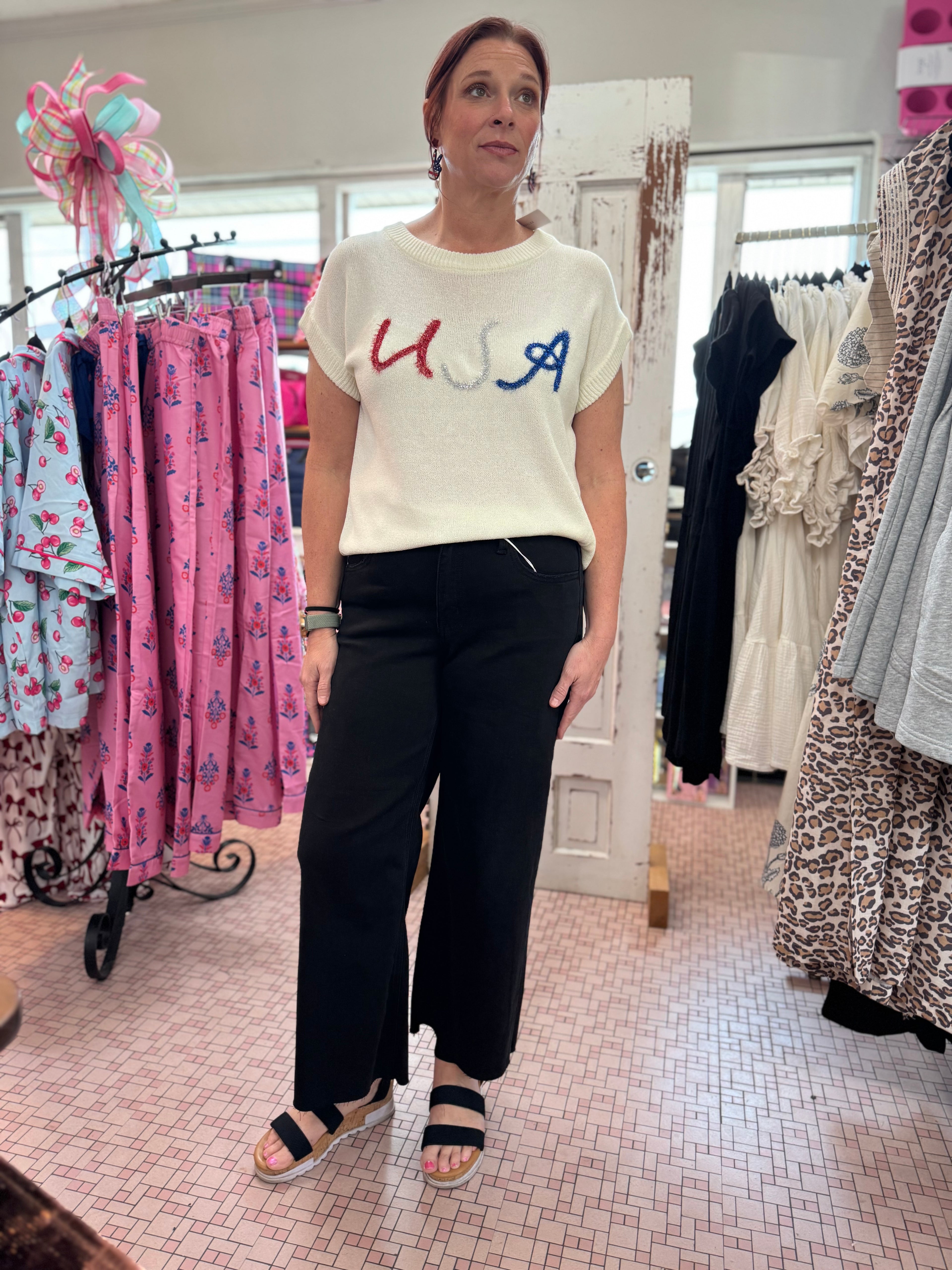 High Rise Raw Hew Crop Wide Leg Pants Vervet