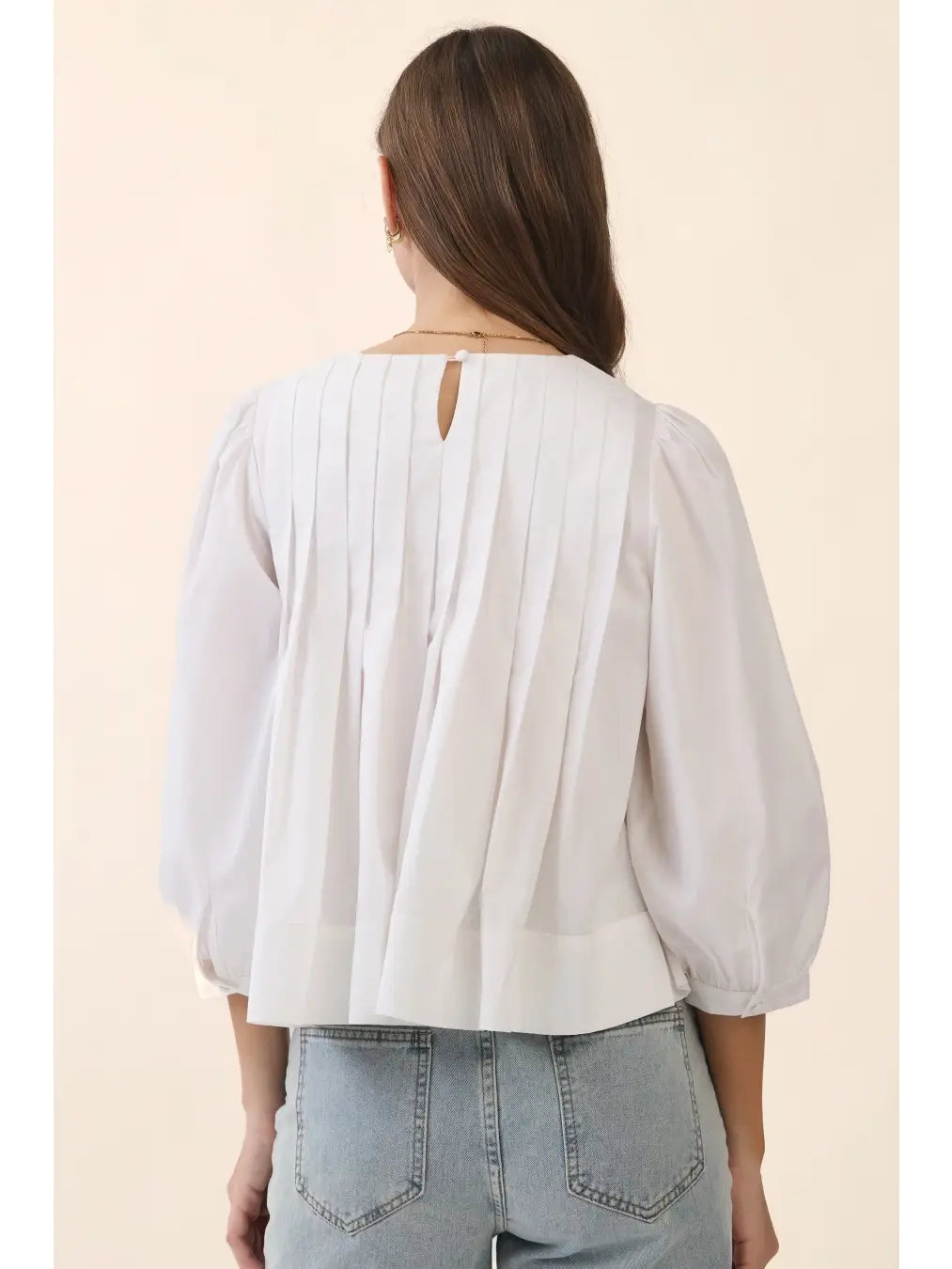 Pintuck Blouse-White