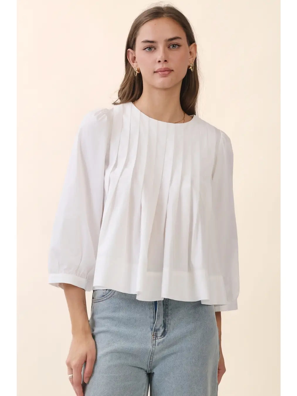 Pintuck Blouse-White