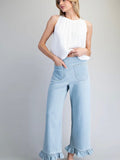 Mineral Washed Ruffled Hem Pants