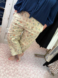 Flower Printed Washed Pants