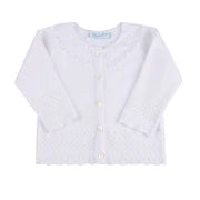 Pointelle Ruffle Knit Cardigan Feltman
