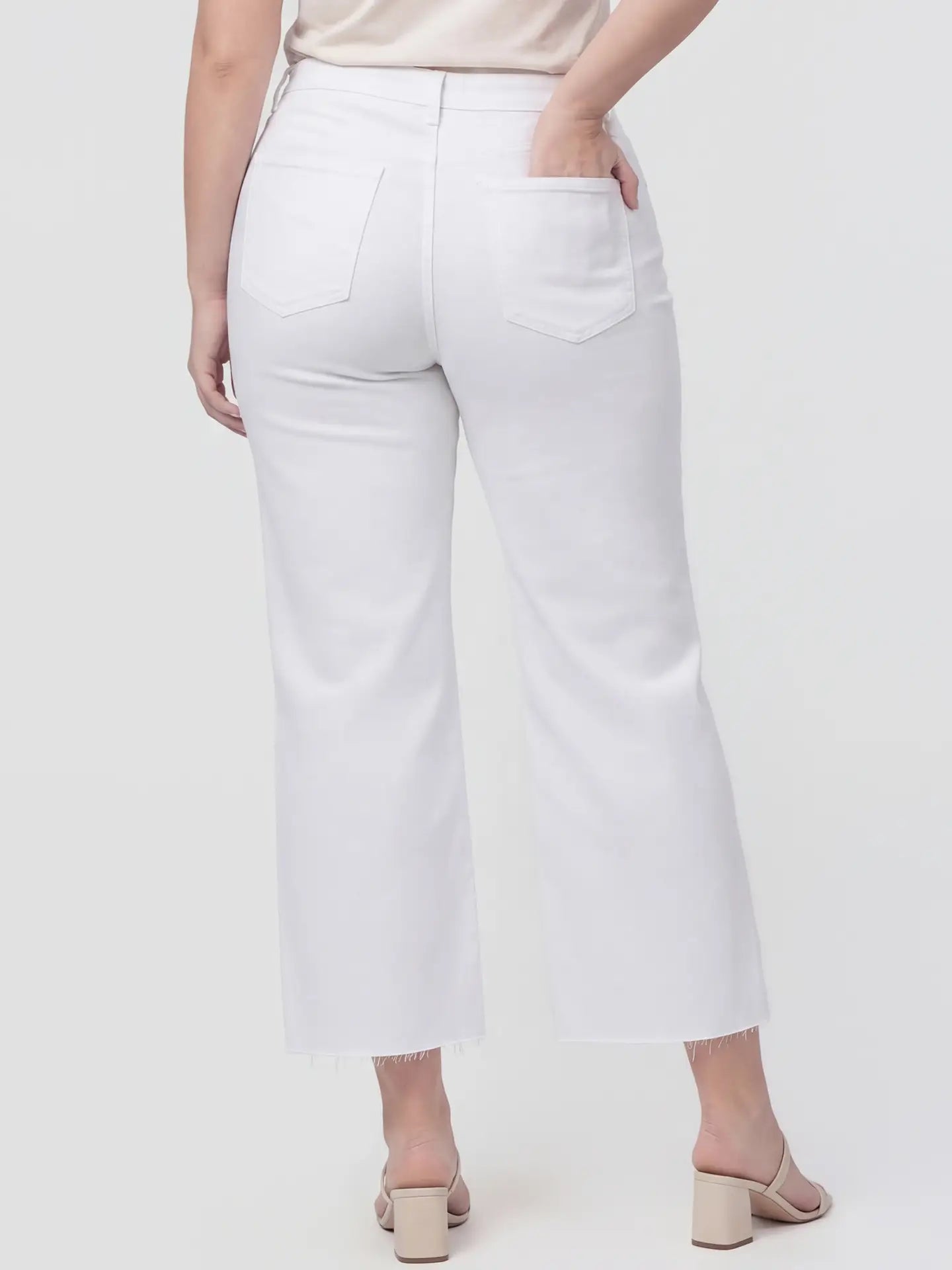 Vervet High Rise Crop Wide Leg Optic White Jeans