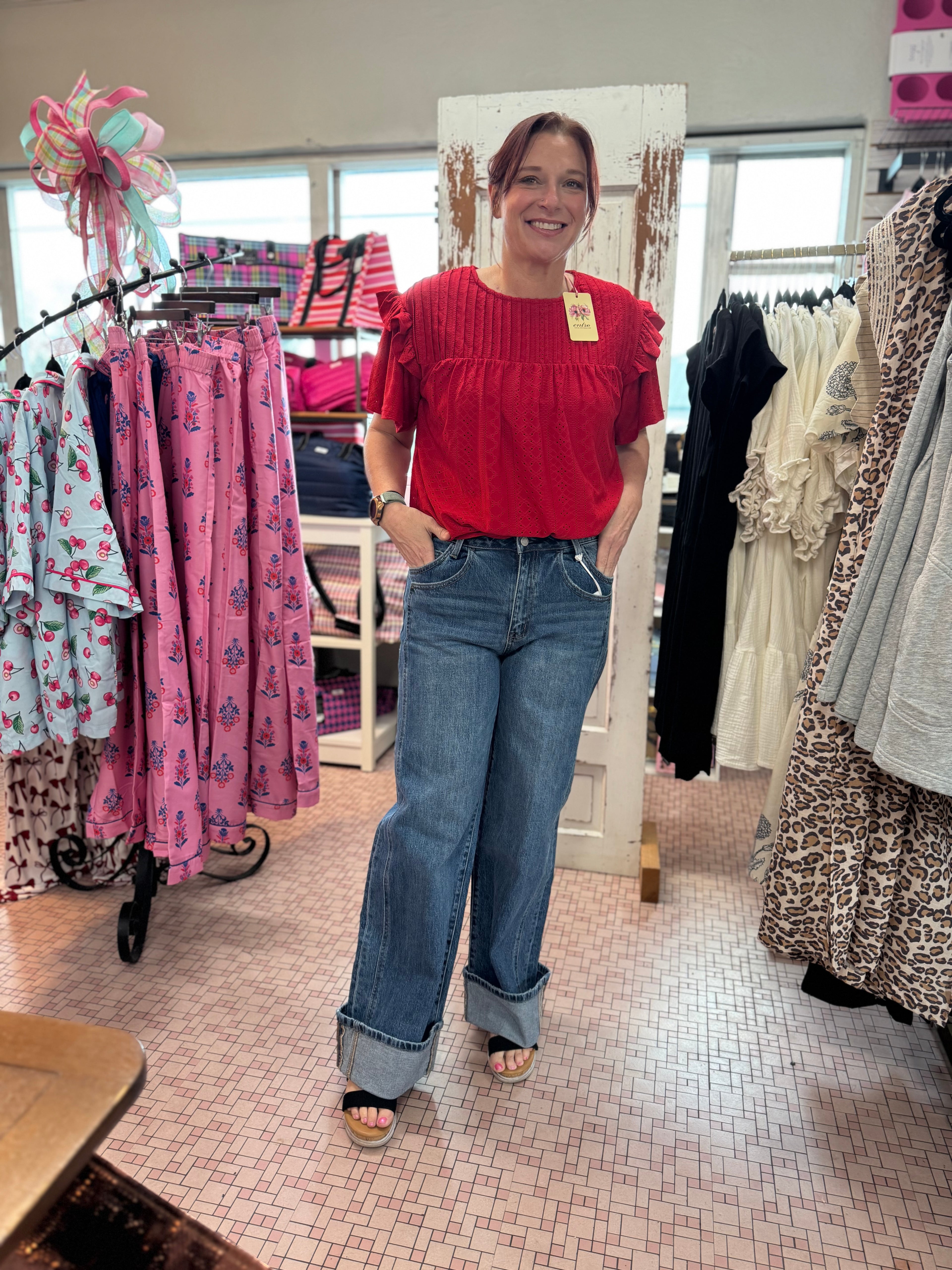 Vervet High Rise Cuffed Baggy Jeans