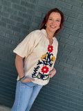 Embroidered Boho Top
