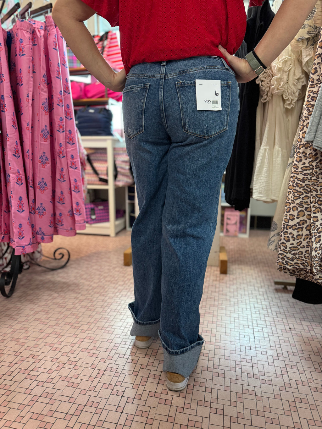 Vervet High Rise Cuffed Baggy Jeans