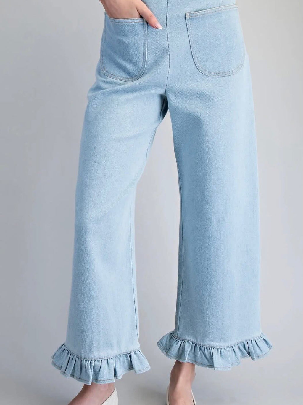 Mineral Washed Ruffled Hem Pants