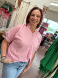 Textured Jacquard Short Sleeve Top