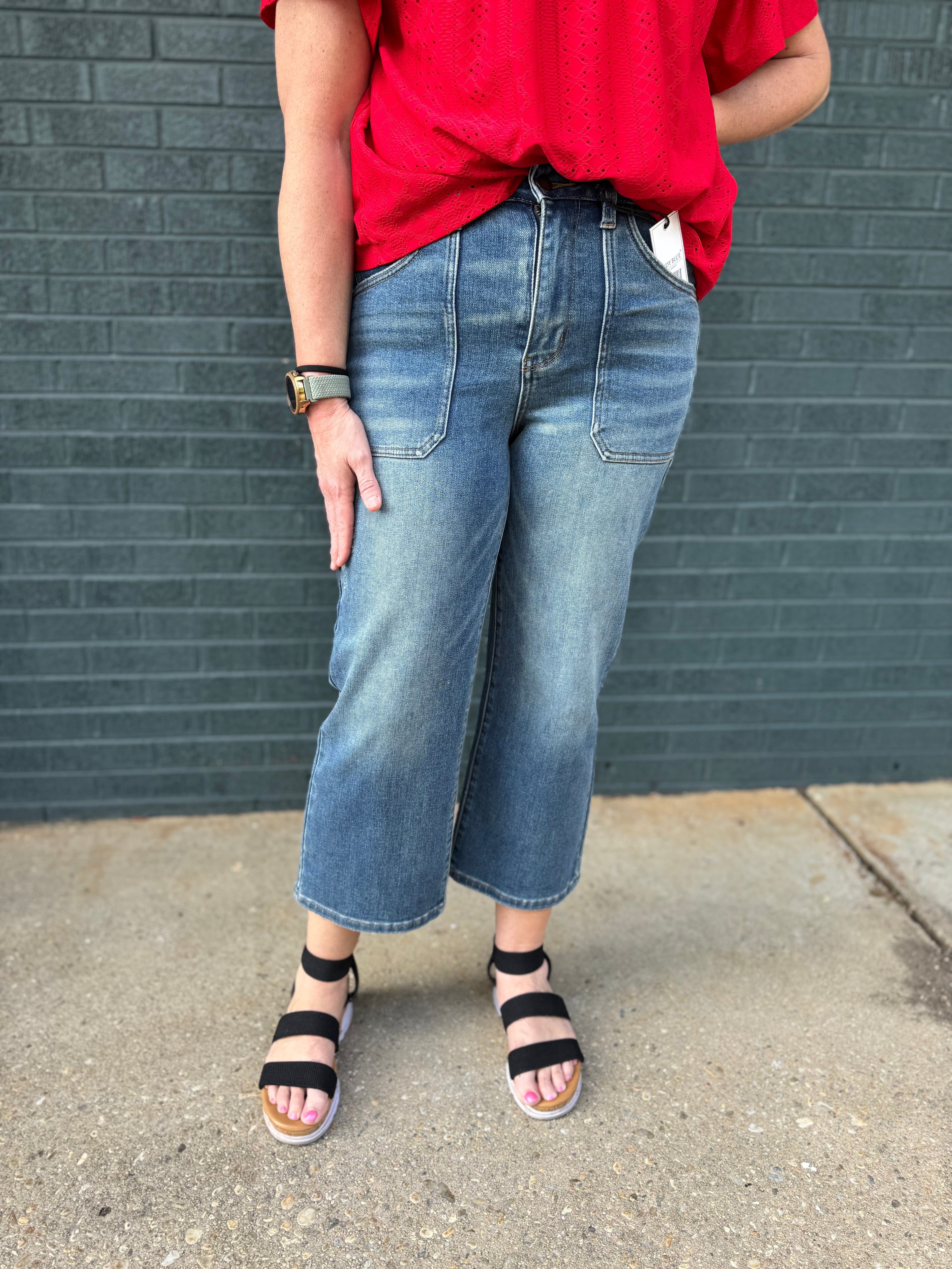 Judy Blue High Waist Utility Crop Wide