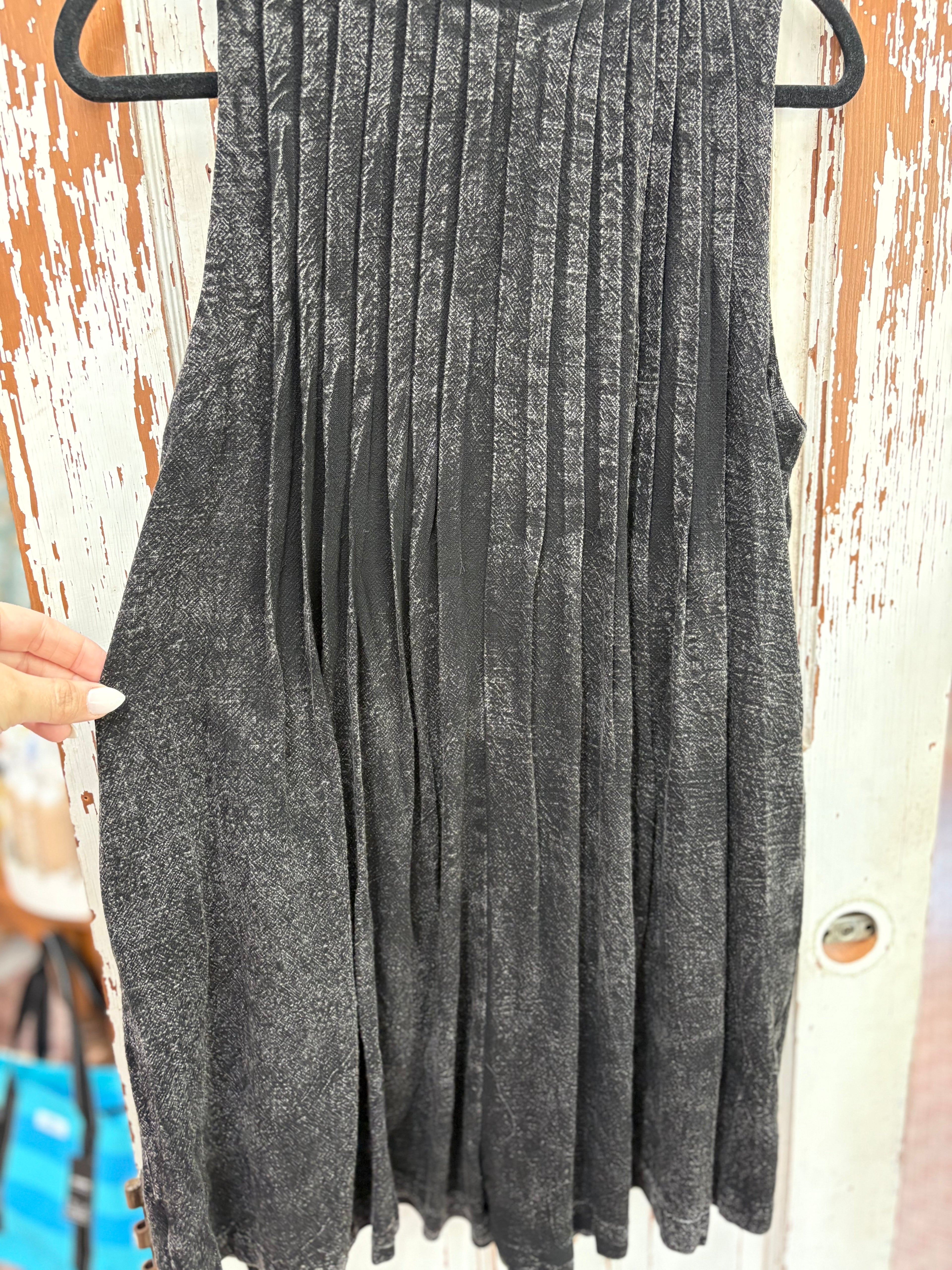 Black Mineral Wash Romper