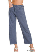 Zenana Blackberry Barrel Cropped denim