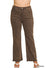 PLUS ACID WASHED FRAYED CUTOFF HEM STRAIGHT WIDE PANTS