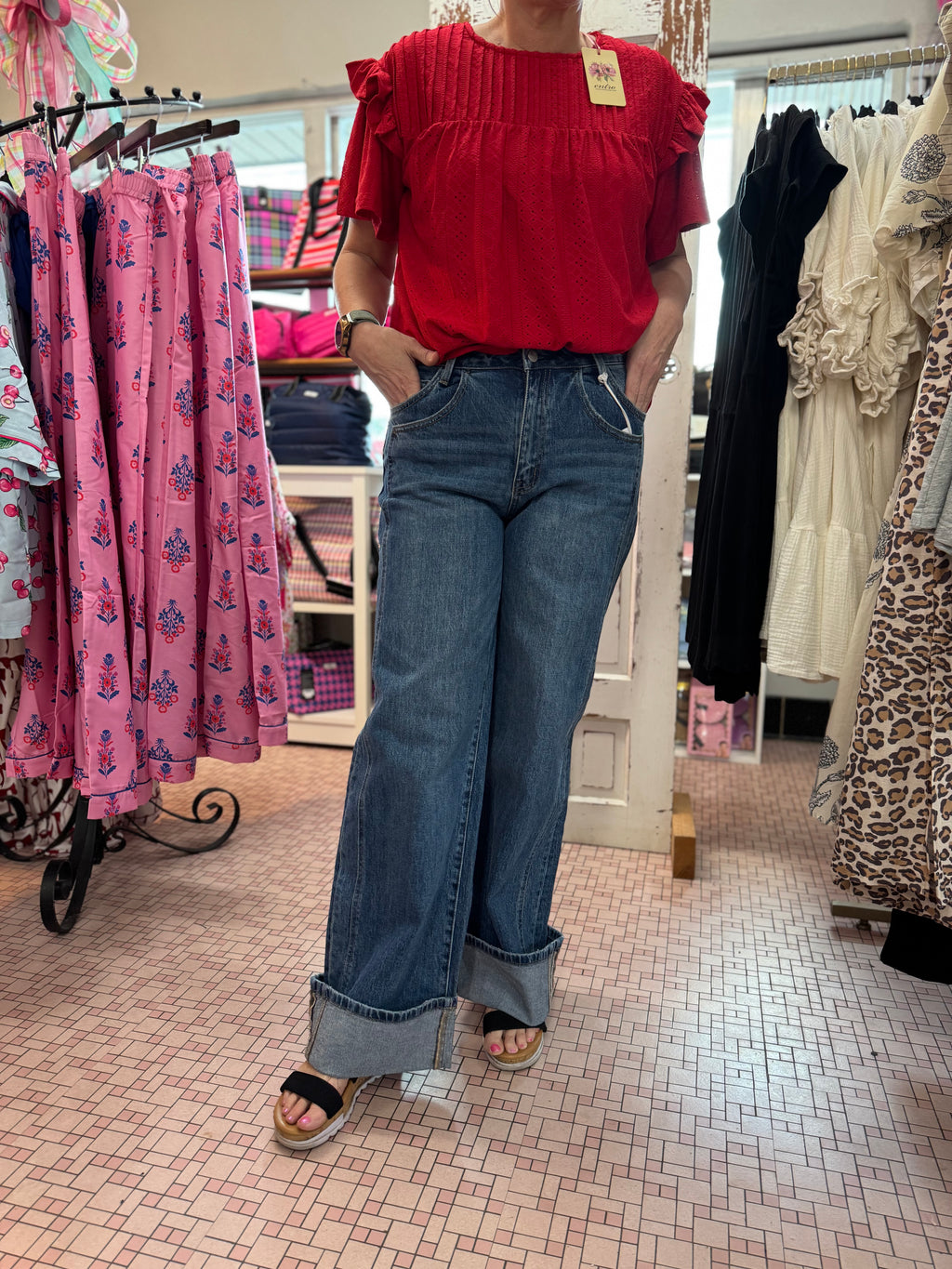 Vervet High Rise Cuffed Baggy Jeans