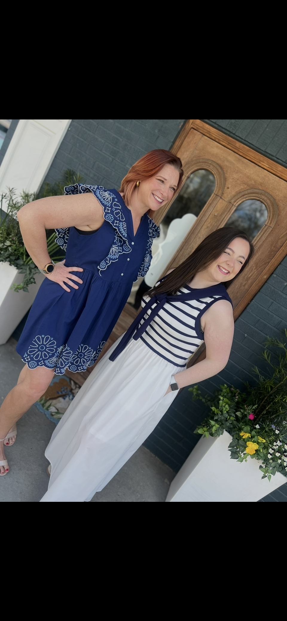 Striped sleeveless midi dress