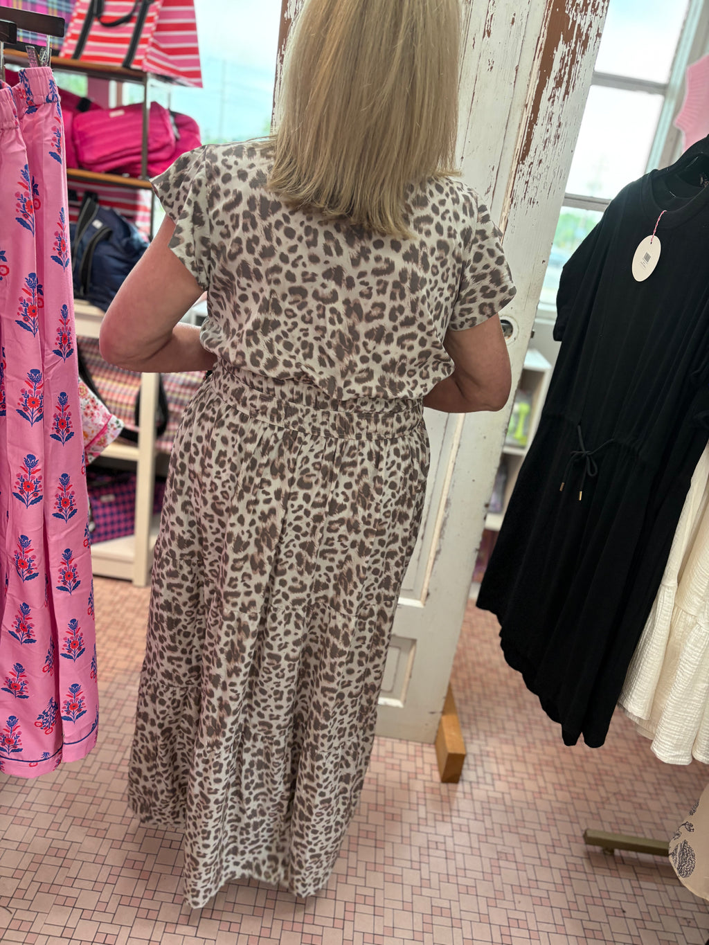 Leopard Print Tiered Dress Plus