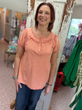 Ruffled Mineral Washed Tops