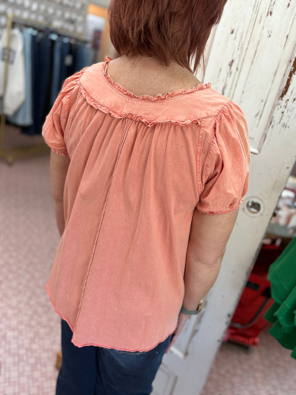 Ruffled Mineral Washed Tops