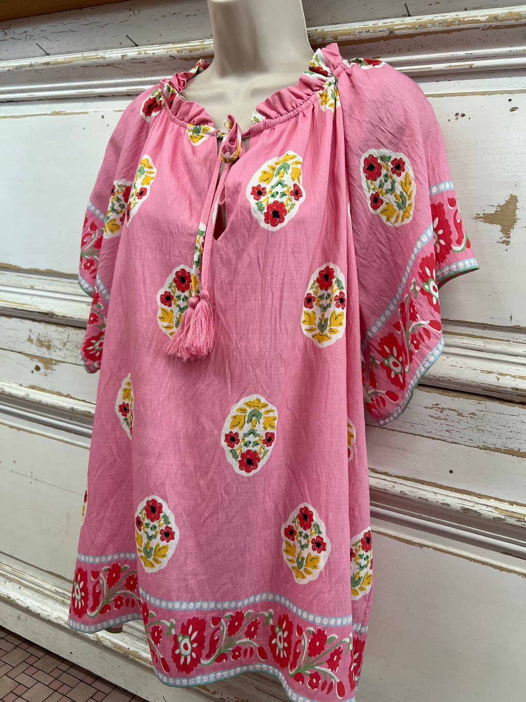 Boho Bloom Border Top-Plus