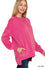 Pigment dye fleece hi-low hem pullover with pocket