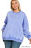 Zenana Plus acid wash fleece hi-low hem pullover