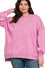 Zenana Plus acid wash fleece hi-low hem pullover