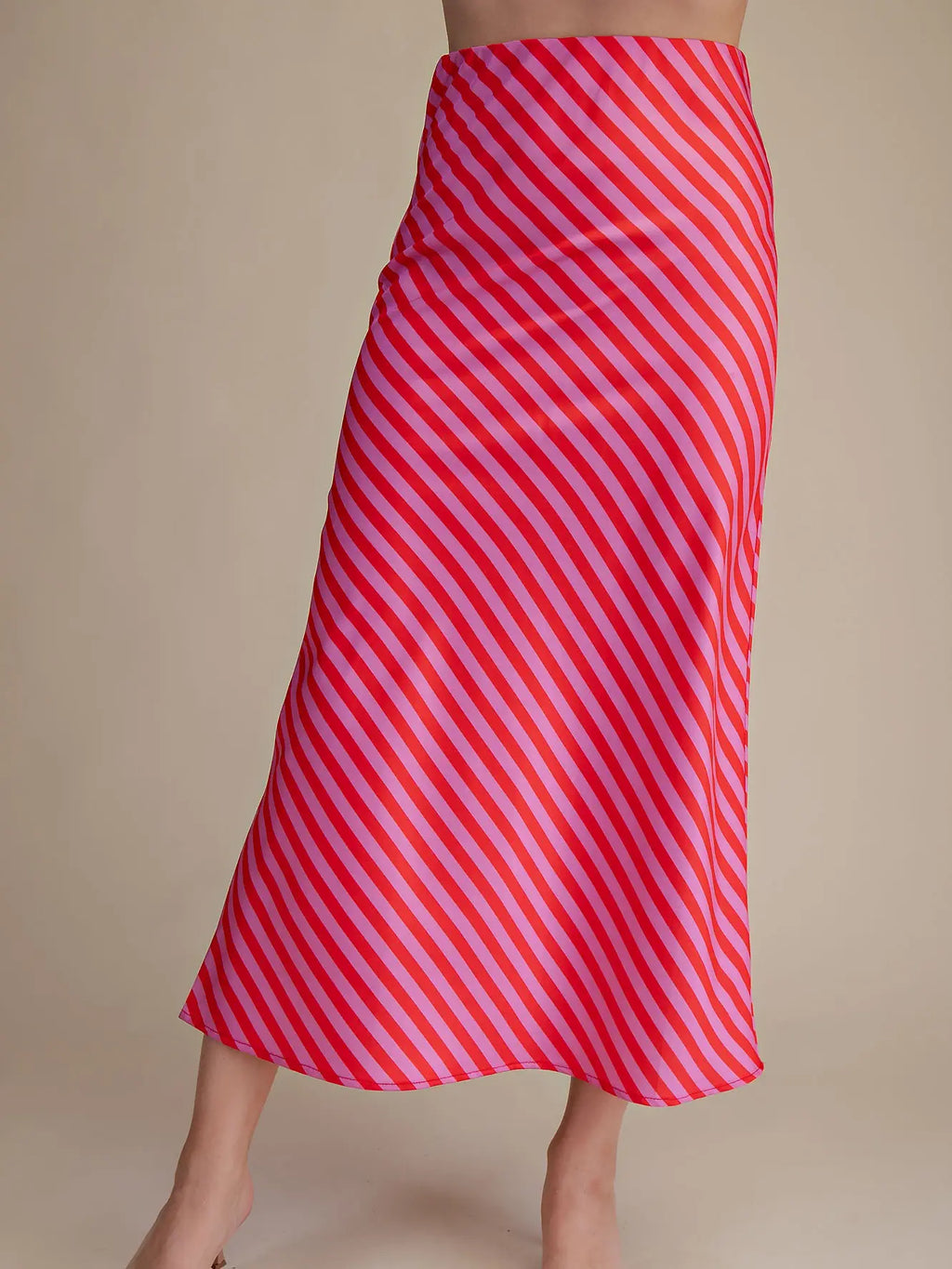 Waist Elastic Band Midi Skirt