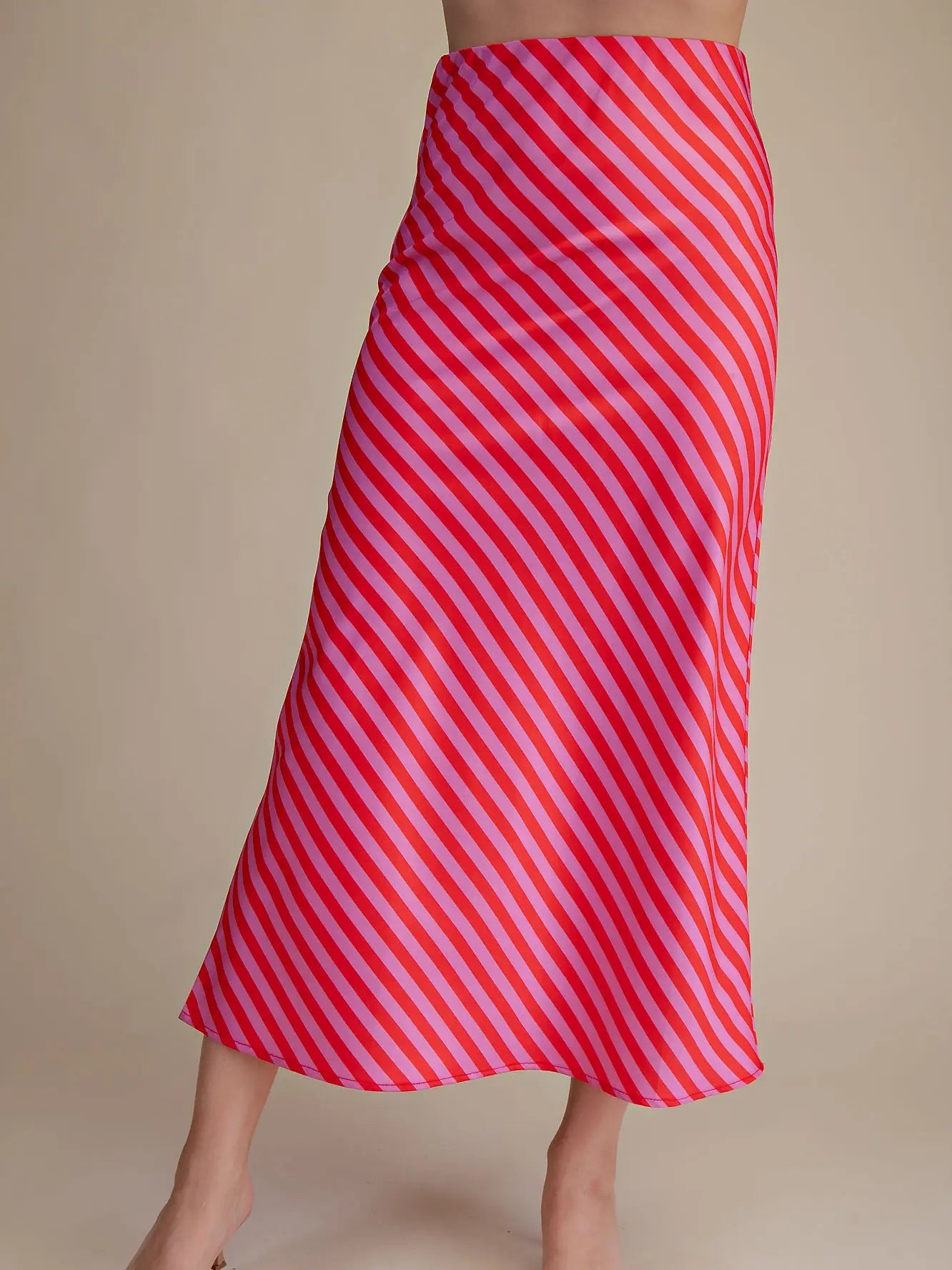 Waist Elastic Band Midi Skirt