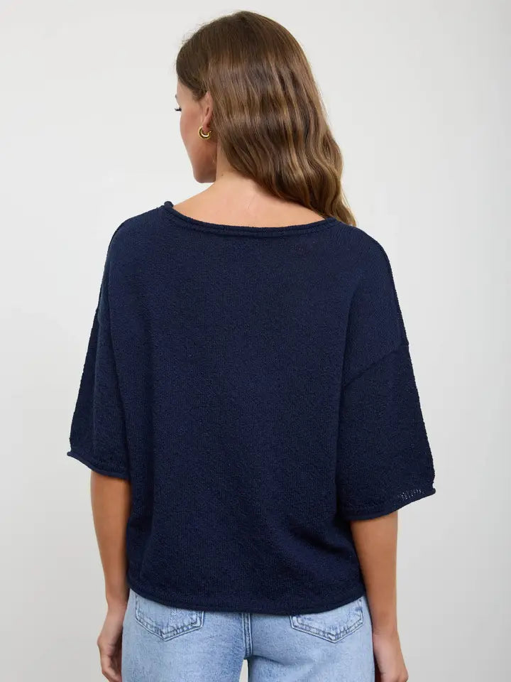 Boxy Short Sleeve Knit Sweater