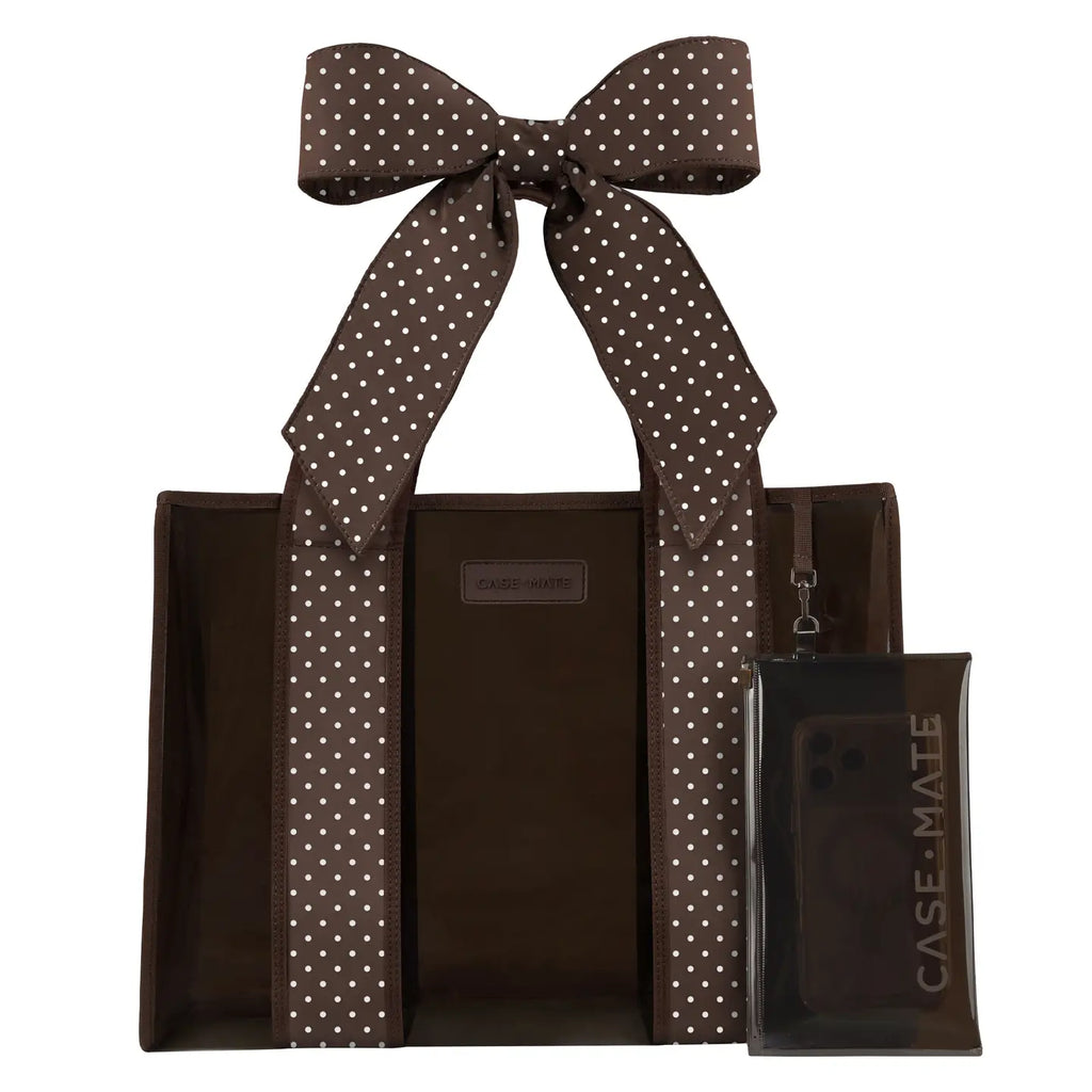 Case-Mate Espresso Polka Dot Bow Jelly Tote Bag