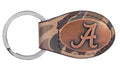 Alabama Crimson Tide Oval Camo Leather Key Fob.