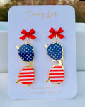 Patriotic American Sunglass Bow Earrings