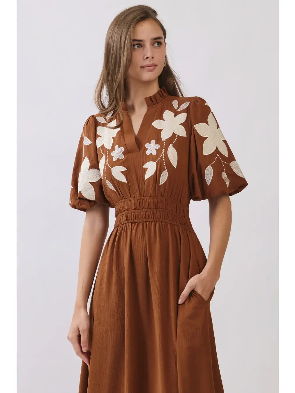 Embroidered Midi Dress PLUS