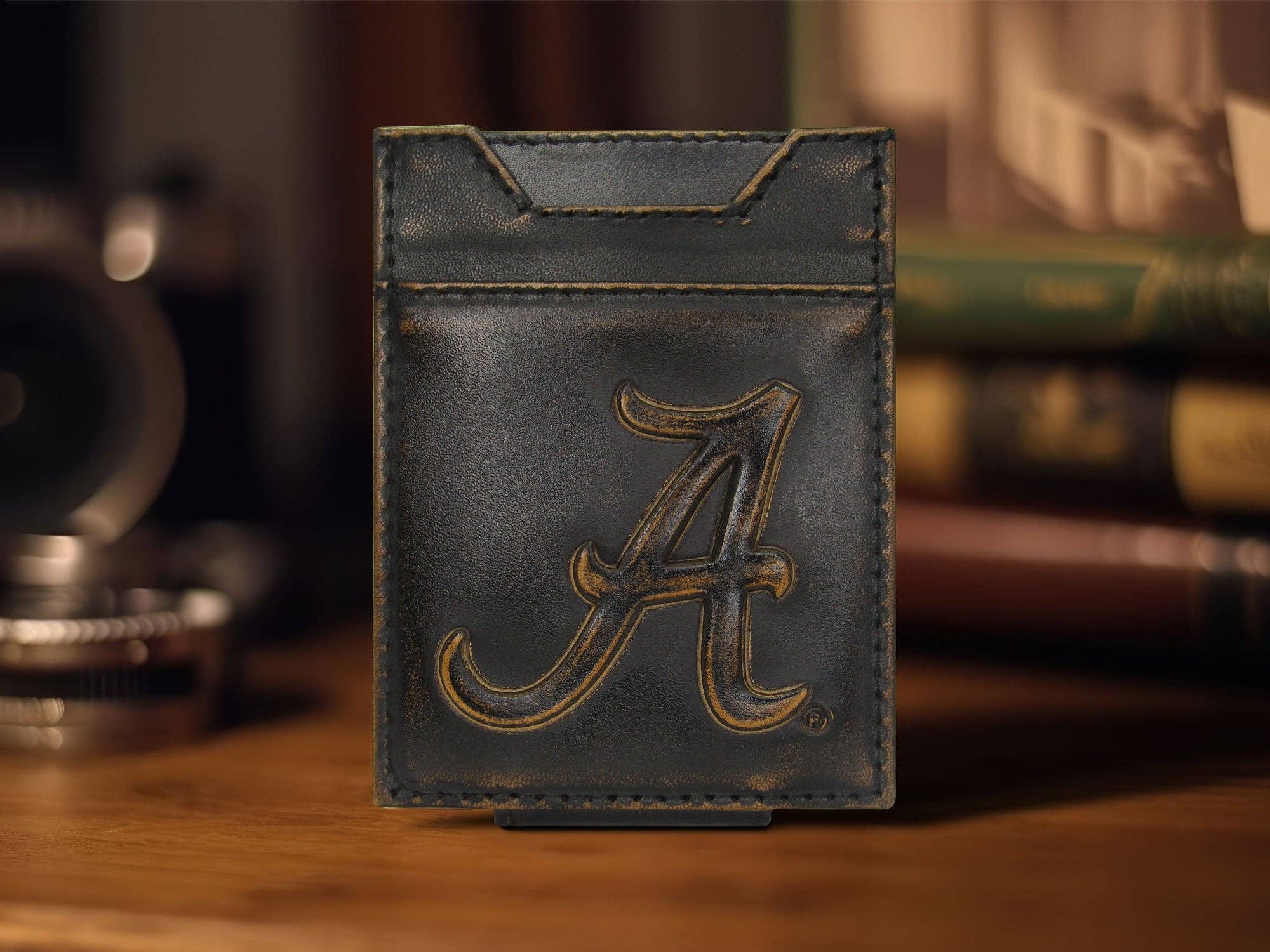 Alabama Crimson Tide Burnished Leather Magnetic Front Pocket Wallet