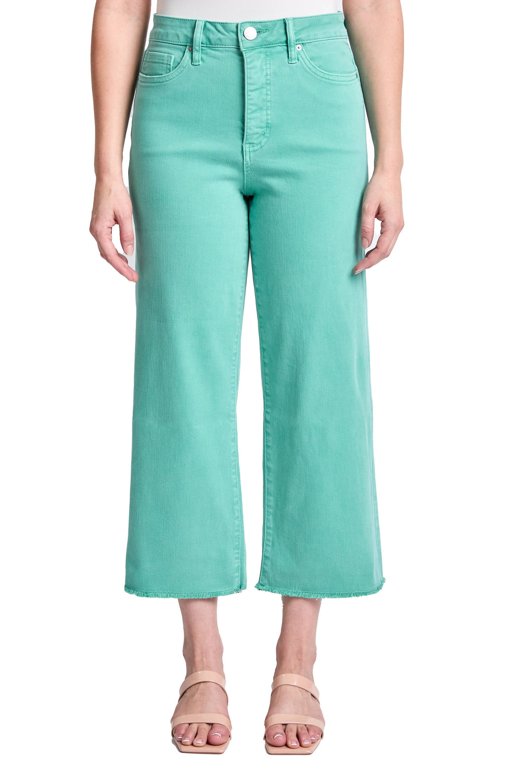 Plus Size Chloe High Rise Cropped Wide Leg Jeans