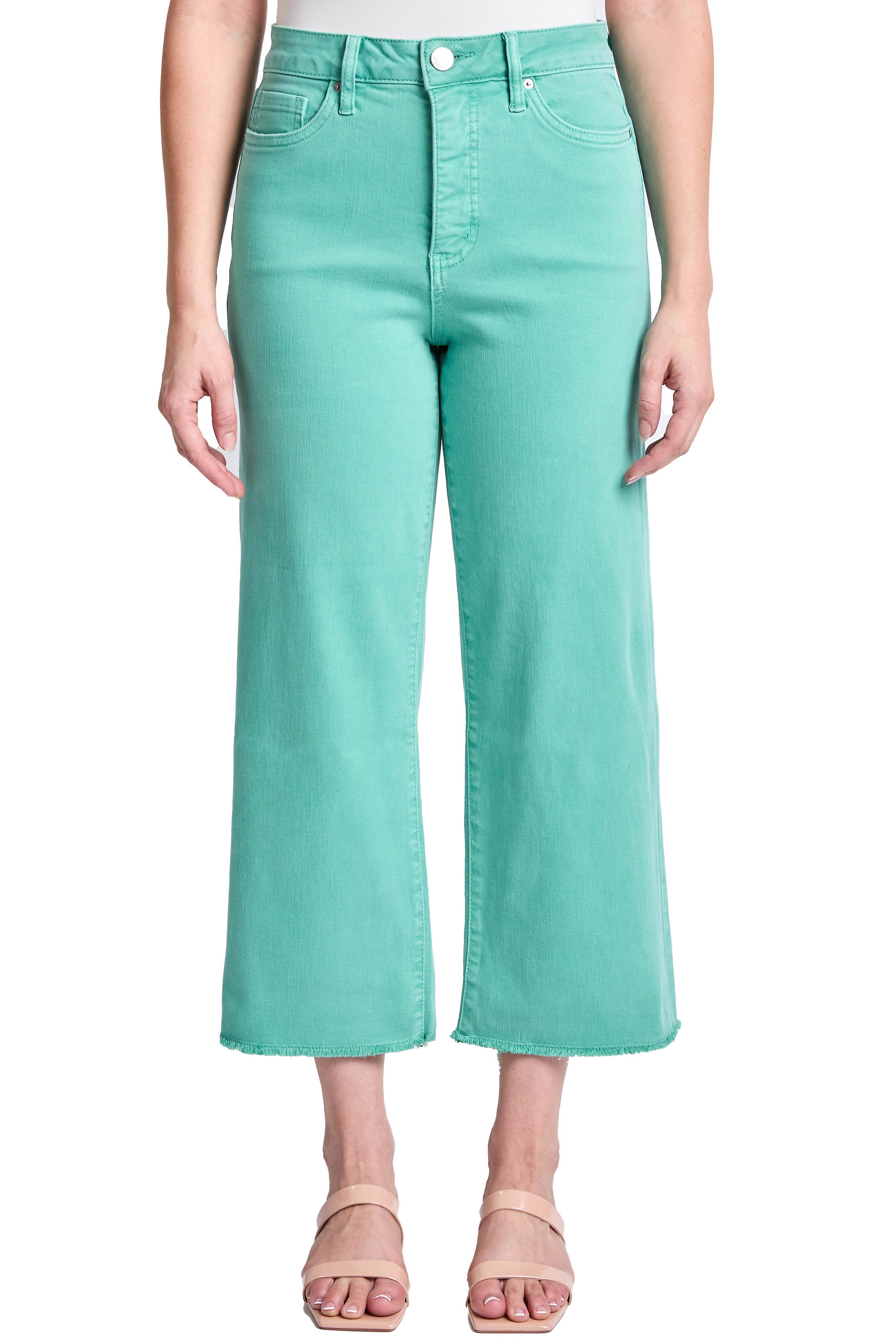 Plus Size Chloe High Rise Cropped Wide Leg Jeans