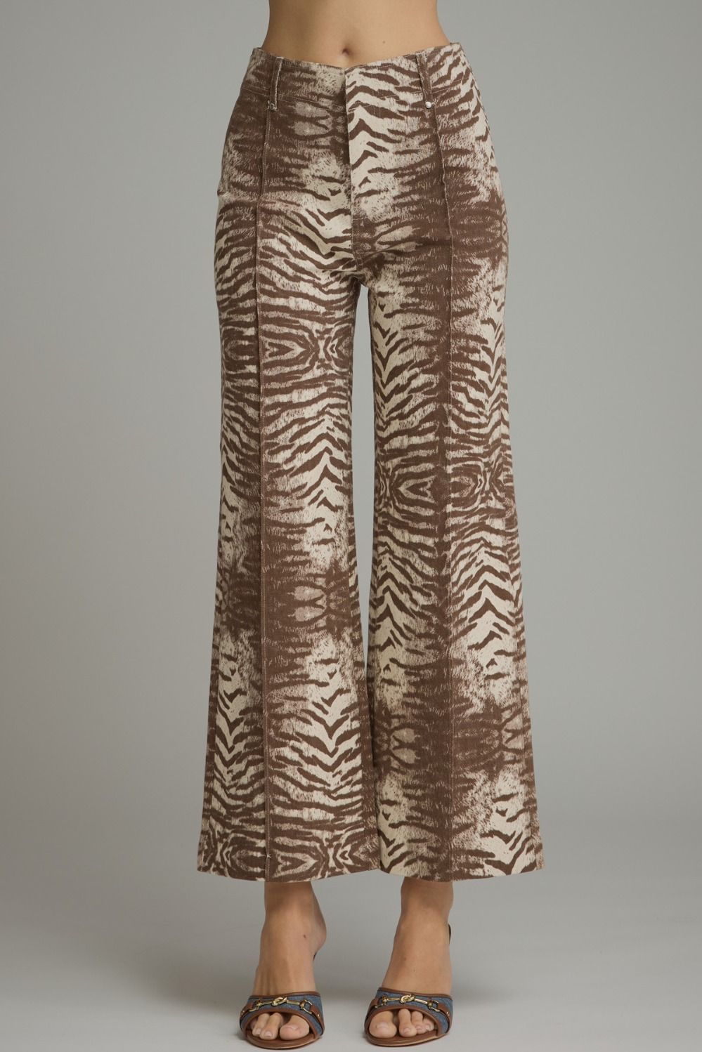Entro Animal print wide leg pants