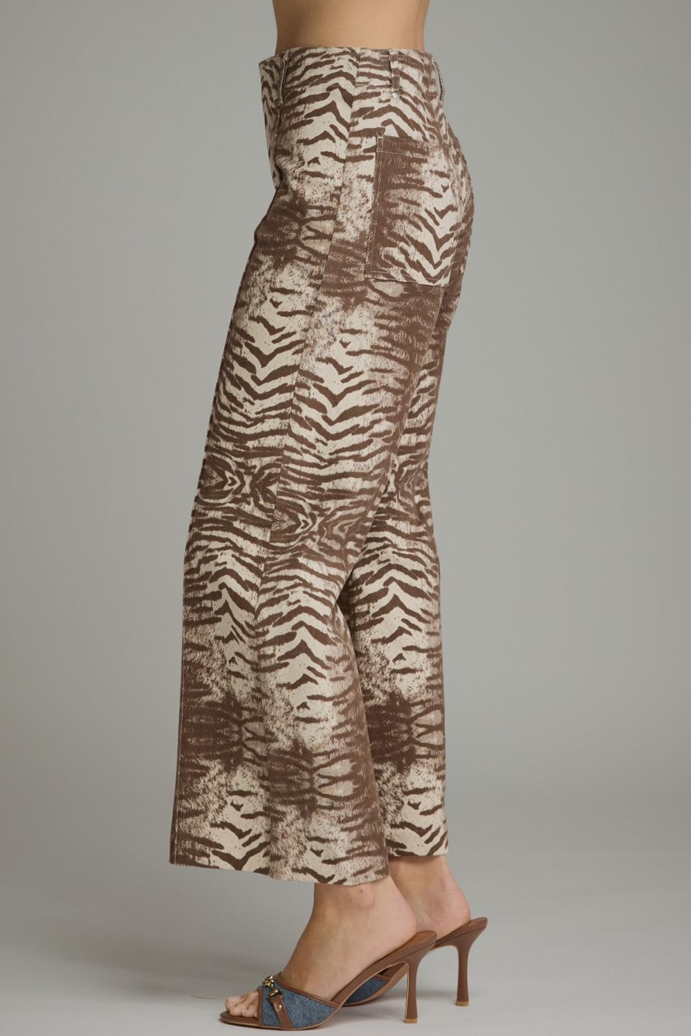 Entro Animal print wide leg pants