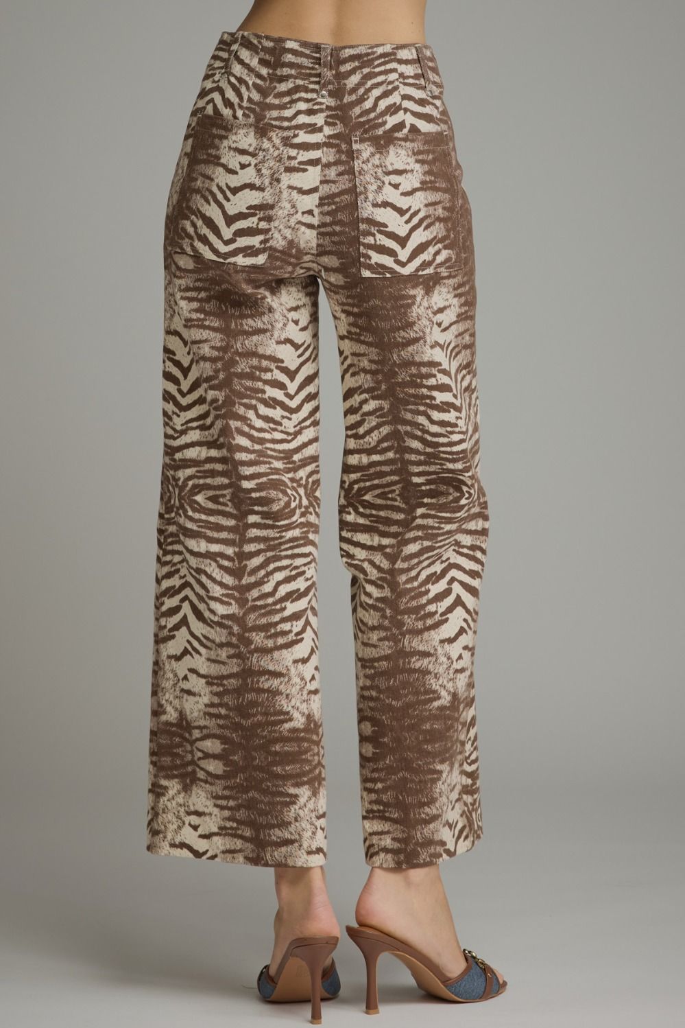 Entro Animal print wide leg pants