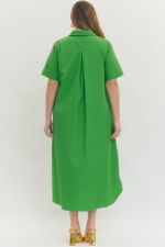 Solid short sleeve midi dress