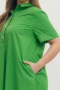 Solid short sleeve midi dress