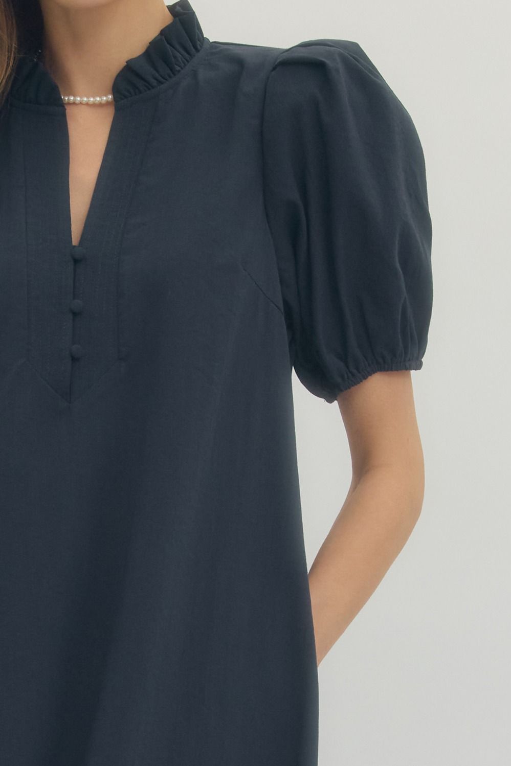Entro short puff sleeve mid dress