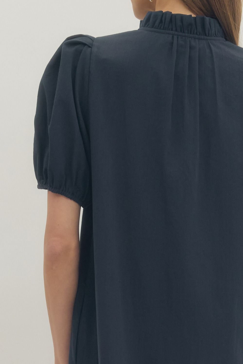 Entro short puff sleeve mid dress