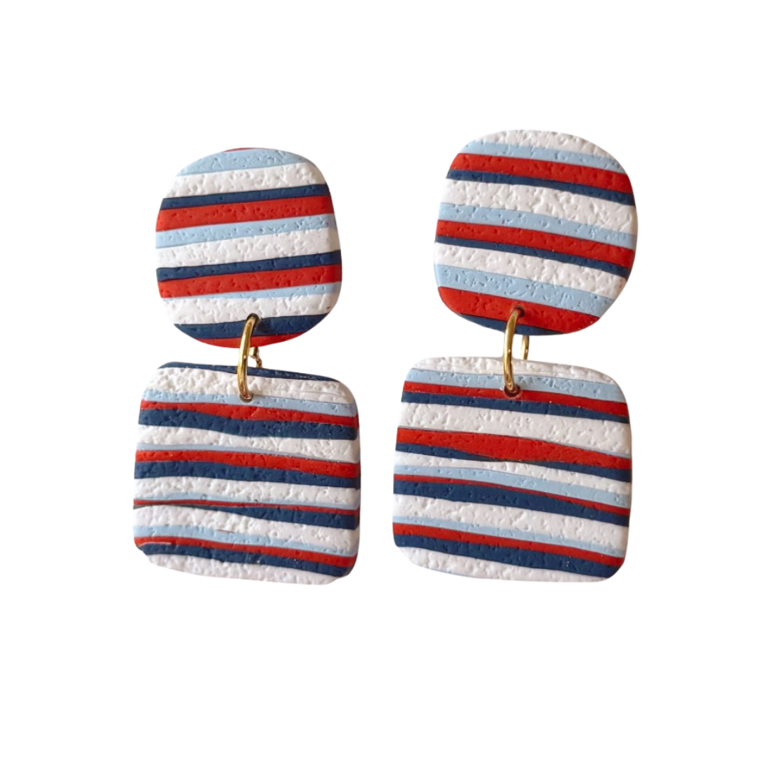 Red and Blue Earrings | Patriotic, 4th of July