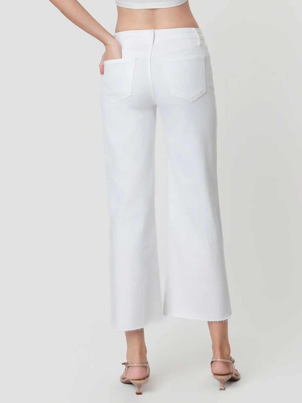 Vervet High Rise Crop Wide Leg Optic White Jeans