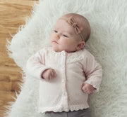 Pointelle Ruffle Knit Cardigan Feltman